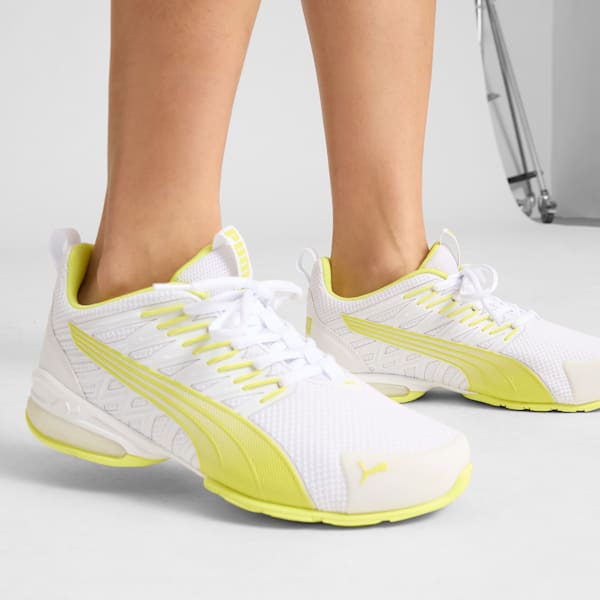 Chaussures de course à pied large Voltaic Evo Femme, PUMA White-Lemon Sherbert, extralarge