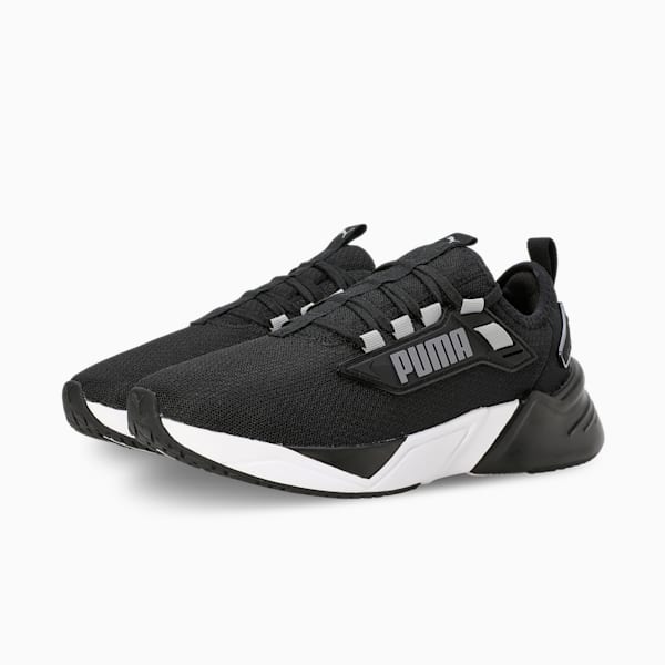 Retaliate 3 Women's Running Shoes, PUMA Black-Matte Silver, extralarge-IND