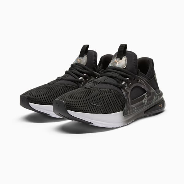 Tenis anchos para mujer Softride Enzo Evo Geode Glow, PUMA Black-PUMA Gold, extralarge