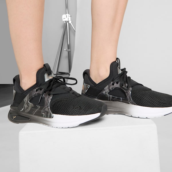 Sneakers larges Softride Enzo Evo Geode Glow Femme, PUMA Black-PUMA Gold, extralarge