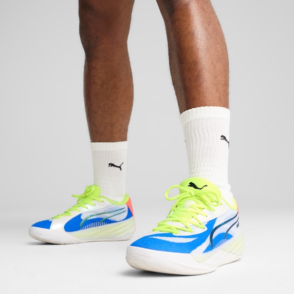 Tenis de basquetbol All-Pro NITRO™ 2 Crowd Craze, PUMA White-Yellow Alert-Pink Alert, extralarge