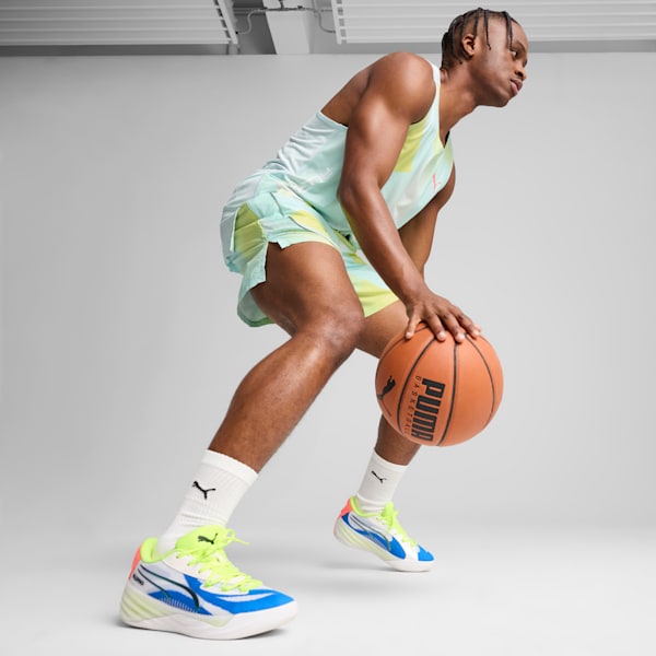 Tenis de basquetbol All-Pro NITRO™ 2 Crowd Craze, PUMA White-Yellow Alert-Pink Alert, extralarge