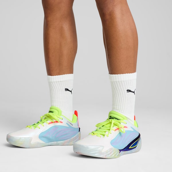 All-Pro NITRO™ Elite Men's Basketball Shoes, Light Aqua-Yellow Alert, extralarge