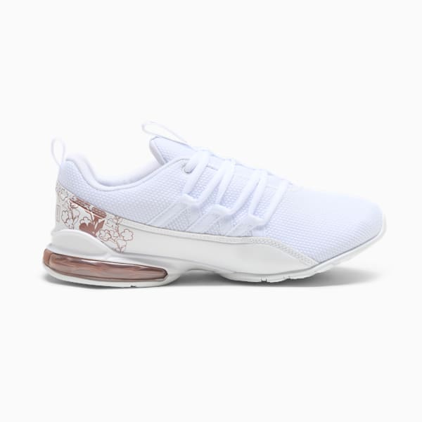 Tenis para correr Riaze Prowl Floral Wide para mujer, PUMA White-Rose Gold, extralarge