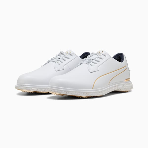 PUMA Royale Players Golf Shoes Men, PUMA White-Deep Navy-Old Gold, extralarge