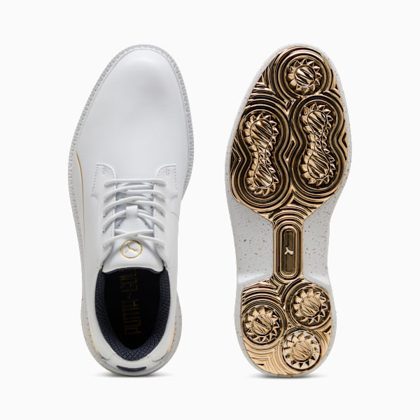 PUMA Royale Players Golf Shoes Men, PUMA White-Deep Navy-Old Gold, extralarge