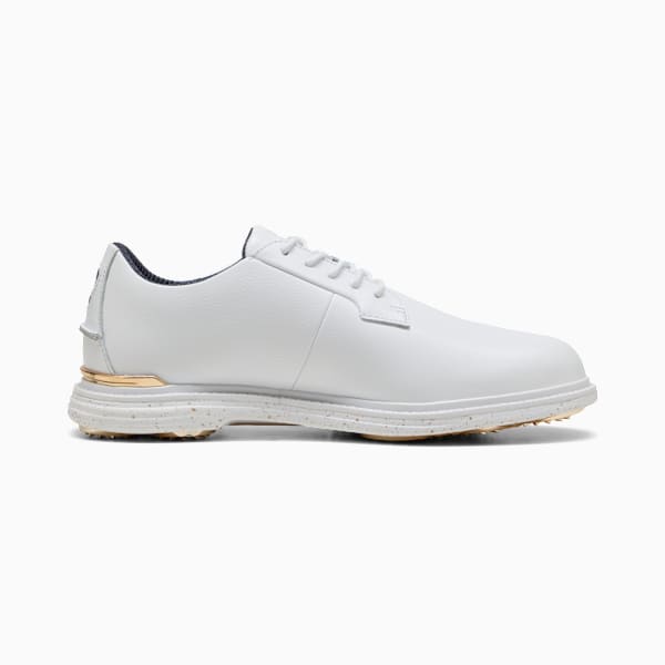 PUMA Royale Players Golf Shoes Men, PUMA White-Deep Navy-Old Gold, extralarge