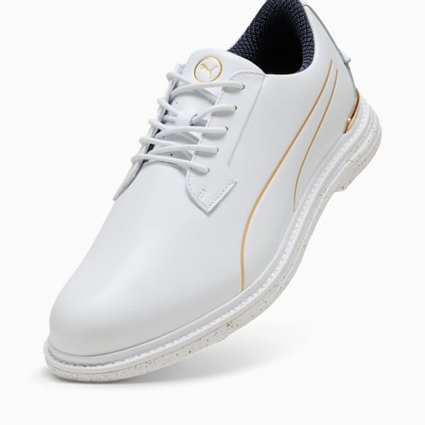 PUMA Royale Players Golf Shoes Men, PUMA White-Deep Navy-Old Gold, extralarge