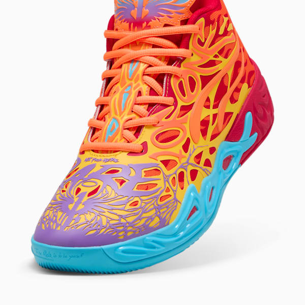 PUMA x LAMELO BALL MB.04 Phoenix Men's Basketball Shoes, PUMA Red-Orange Glow-Fluro Orange Pes-Purple Glimmer, extralarge