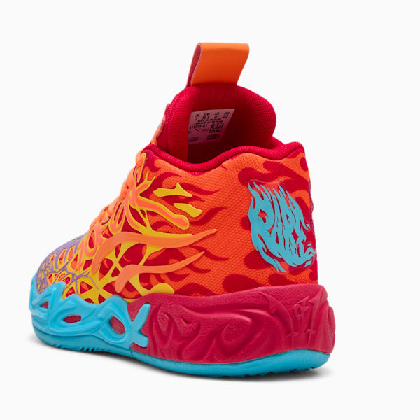 PUMA x LAMELO BALL MB.04 Phoenix Big Kids' Basketball Shoes, PUMA Red-Orange Glow-Fluro Orange Pes-Purple Glimmer, extralarge