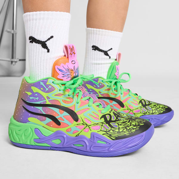 Tenis de básquetbol Be You JR MB.04, PUMA Black-Electric Peppermint-Fluro Green Pes, extralarge