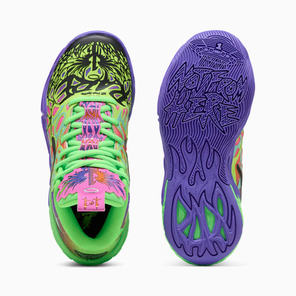 Tenis de básquetbol Be You JR MB.04, PUMA Black-Electric Peppermint-Fluro Green Pes, extralarge