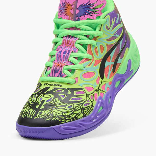 Tenis de básquetbol Be You JR MB.04, PUMA Black-Electric Peppermint-Fluro Green Pes, extralarge
