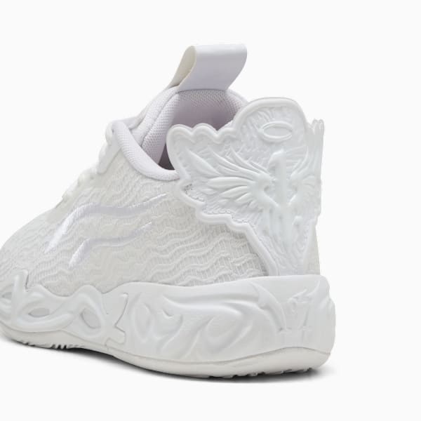 Tenis de basquetbol juvenil MB.04 Lo Ice White, PUMA White-Sun Struck, extralarge