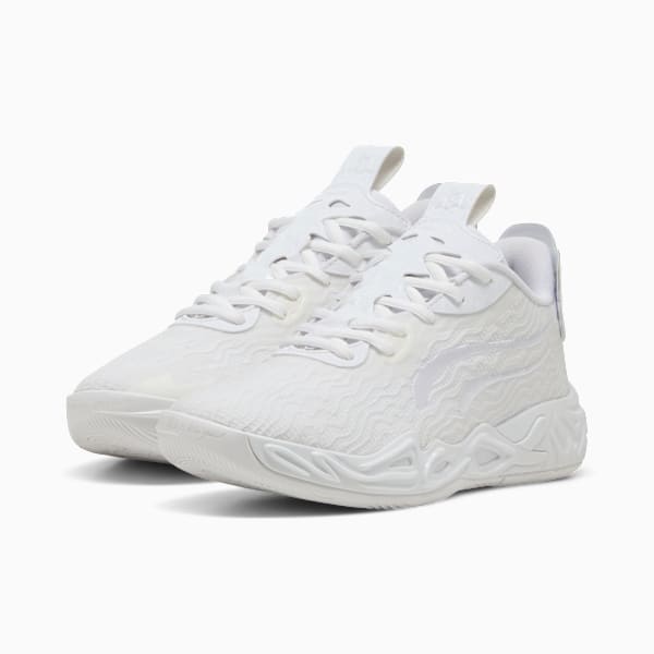 Tenis de basquetbol juvenil MB.04 Lo Ice White, PUMA White-Sun Struck, extralarge