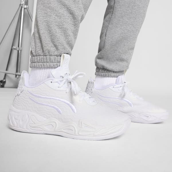 MB.04 Lo Ice White Basketball Shoes Big Kids, PUMA White-Sun Struck, extralarge