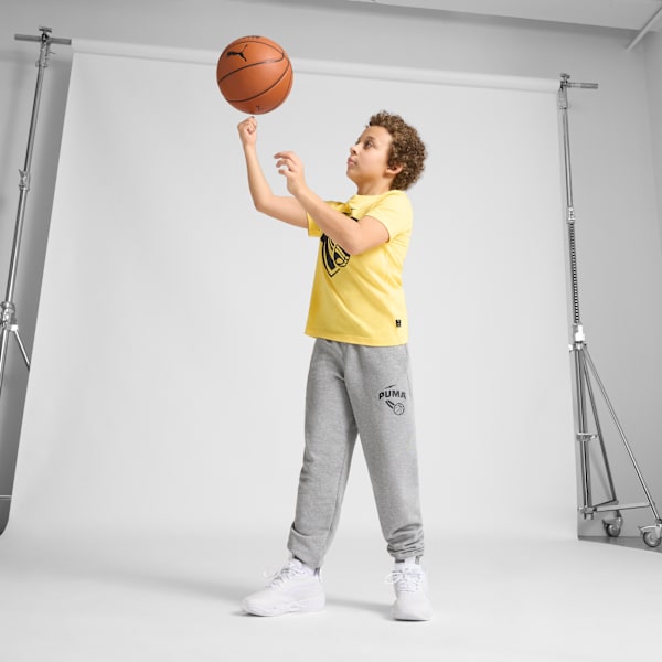 Tenis de basquetbol juvenil MB.04 Lo Ice White, PUMA White-Sun Struck, extralarge