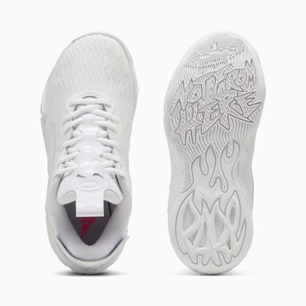 Tenis de basquetbol juvenil MB.04 Lo Ice White, PUMA White-Sun Struck, extralarge