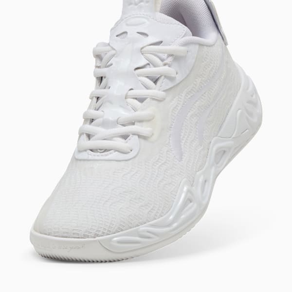 Tenis de basquetbol juvenil MB.04 Lo Ice White, PUMA White-Sun Struck, extralarge