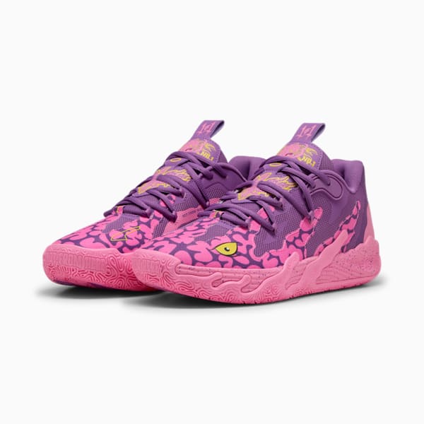 PUMA x LAMELO BALL x TMNT MB.03 Lo Krang Men's Basketball Shoes, Ultra Violet-Fast Pink-Speed Yellow, extralarge