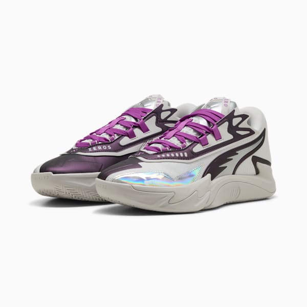 Chaussures de basketball Scoot Zeros II Sterling Homme, Feather Gray-Wild Berry, extralarge