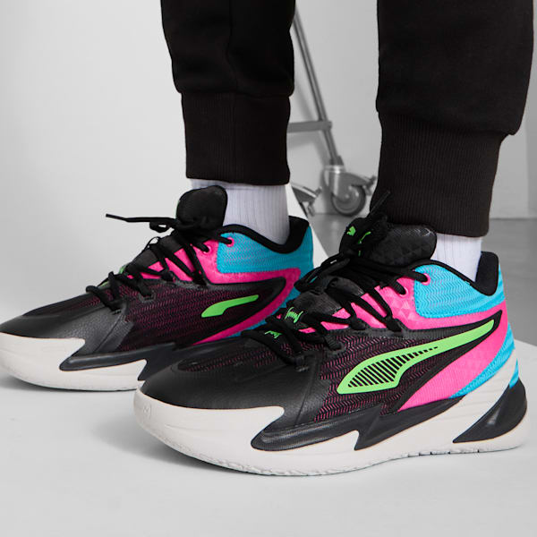 Dagger Men's Basketball Shoes, PUMA Black-Fluro Pink Pes, extralarge