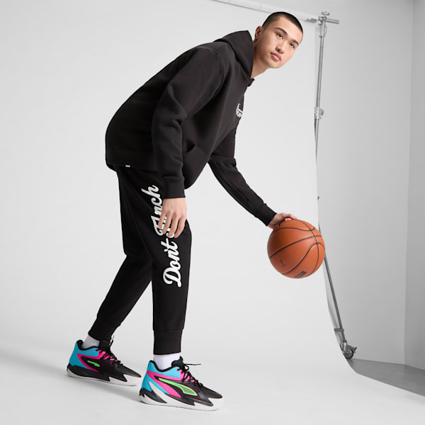 Dagger Men's Basketball Shoes, PUMA Black-Fluro Pink Pes, extralarge