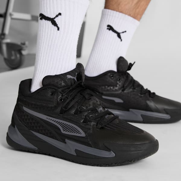 Dagger Men's Basketball Shoes, PUMA Black-Galactic Gray, extralarge
