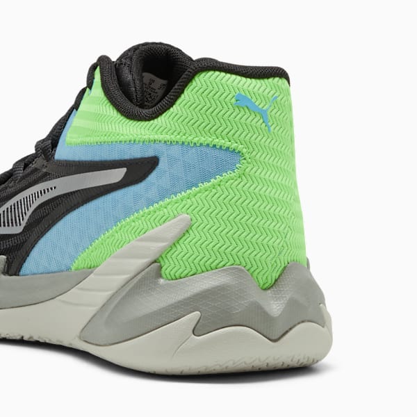Dagger Men's Basketball Shoes, PUMA Black-Bright Aqua-Green Glare, extralarge
