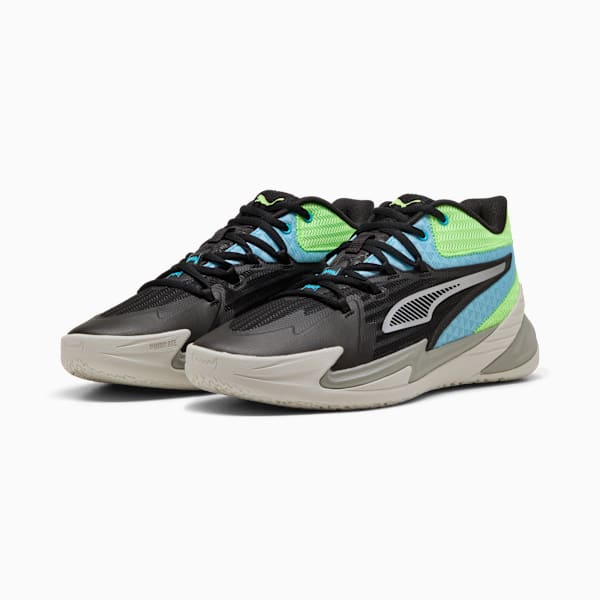 Dagger Men's Basketball Shoes, PUMA Black-Bright Aqua-Green Glare, extralarge