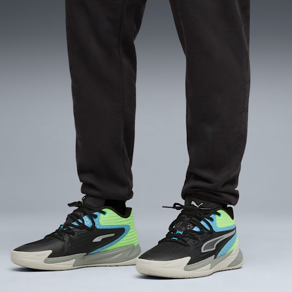Dagger Men's Basketball Shoes, PUMA Black-Bright Aqua-Green Glare, extralarge