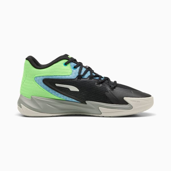 Dagger Men's Basketball Shoes, PUMA Black-Bright Aqua-Green Glare, extralarge