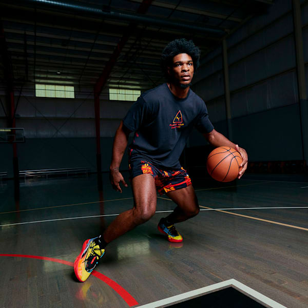 Tenis juvenil para basquetbol Scoot Zeros II Caution, Rickie Orange-Speed Yellow, extralarge