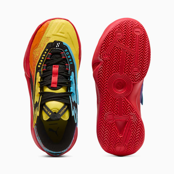 Scoot Zeros II Caution Big Kids' Basketball Shoes, Rickie Orange-Speed Yellow, extralarge