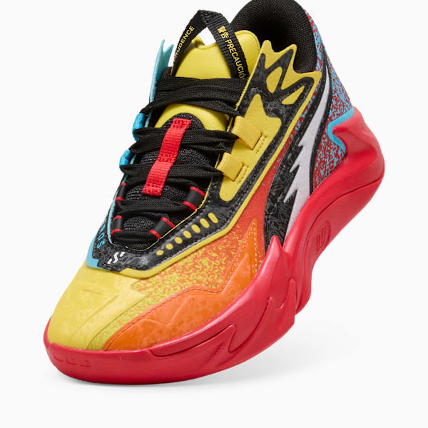 Tenis juvenil para basquetbol Scoot Zeros II Caution, Rickie Orange-Speed Yellow, extralarge