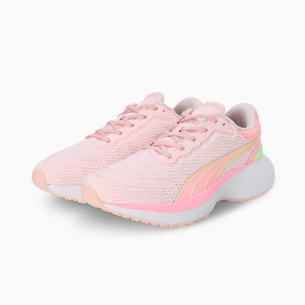 Cyclonite Pro Women's Running Shoes, Frosty Pink-Speed Green, extralarge-IND