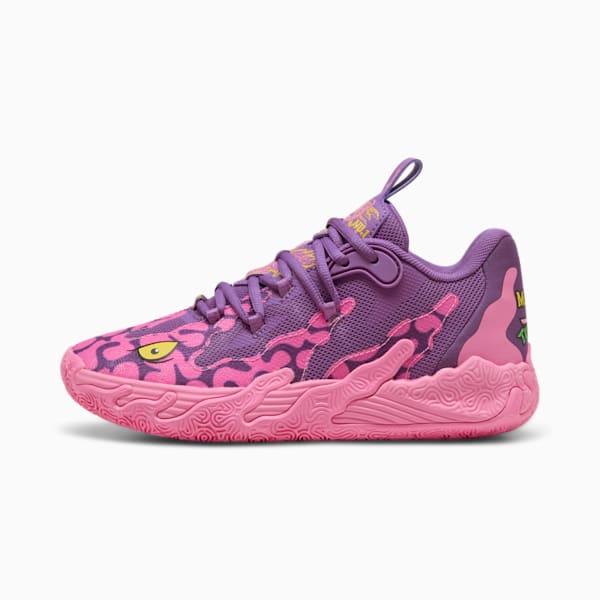 Tenis adolescentes PUMA HOOPS x TORTUGAS NINJA MB.03 Lo Krang, Ultra Violet-Fast Pink-Speed Yellow, extralarge