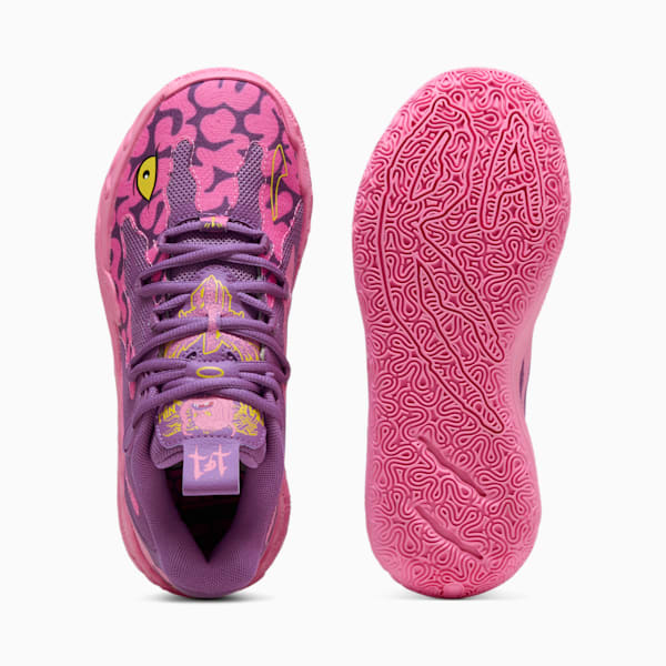 PUMA x LAMELO BALL x TMNT MB.03 Lo Krang Big Kids' Basketball Shoes, Ultra Violet-Fast Pink-Speed Yellow, extralarge