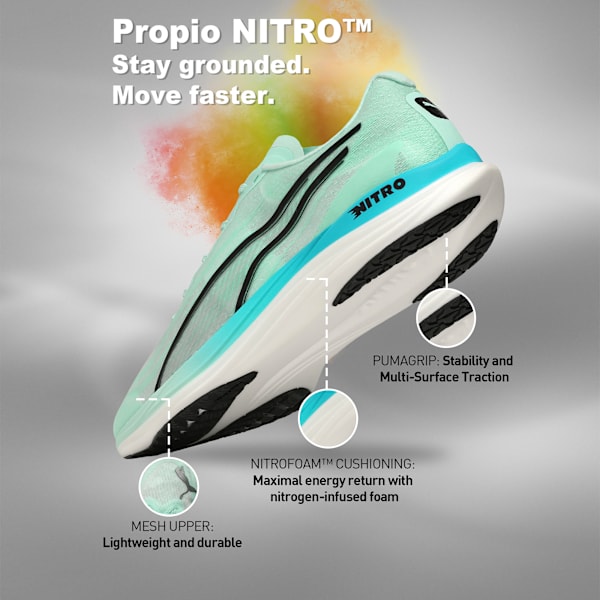 Propio NITRO™ Men's Running Shoes, Mint Melt-Speed Blue, extralarge-IND