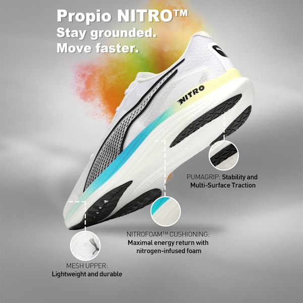 Propio NITRO™ Men's Running Shoes, PUMA White-Mint Melt, extralarge-IND