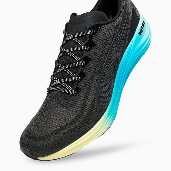Propio NITRO™ Men's Running Shoes, PUMA Black-Mint Melt-Speed Blue, extralarge-IND