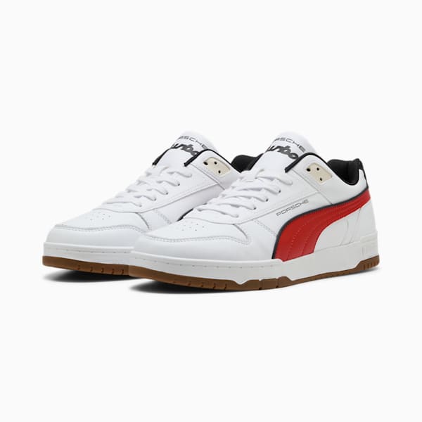 Porsche Legacy RBD Game Men's Low Sneakers, PUMA White-Red Fire, extralarge