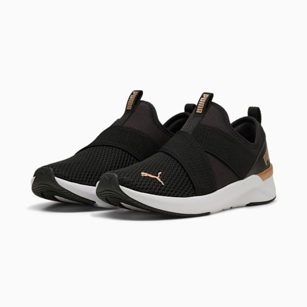 Tenis mujer running SOFTRIDE Harli Slip-On, PUMA Black-PUMA White-PUMA Gold, extralarge