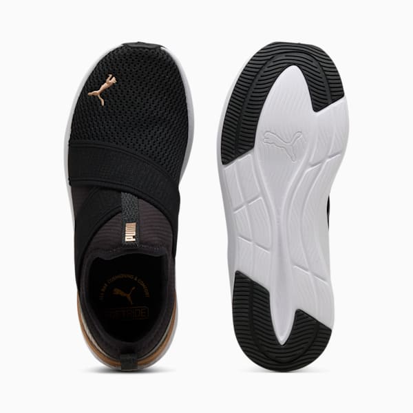 Tenis mujer running SOFTRIDE Harli Slip-On, PUMA Black-PUMA White-PUMA Gold, extralarge