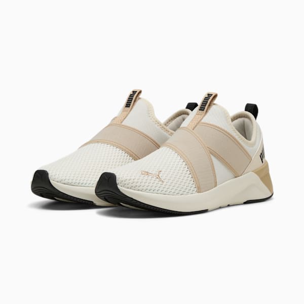 SOFTRIDE Harli Slip-On Running Shoes Women, Warm White-Toasted Almond-PUMA Black, extralarge