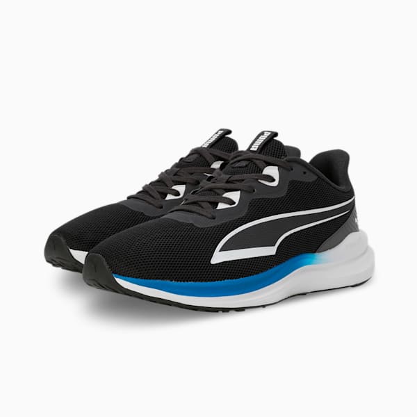 PUMA Exotine 4.0 Men's Running Shoes, Flat Dark Gray-PUMA White-Racing Blue, extralarge-IND