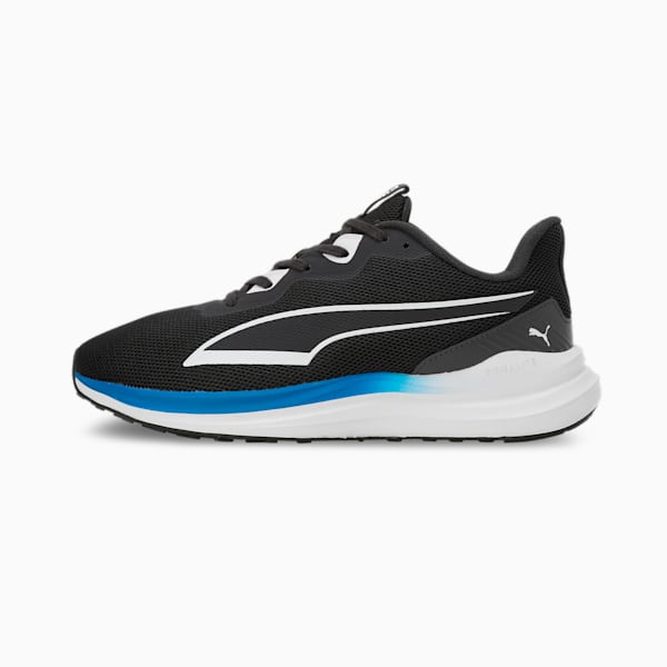 PUMA Exotine 4.0 Men's Running Shoes, Flat Dark Gray-PUMA White-Racing Blue, extralarge-IND