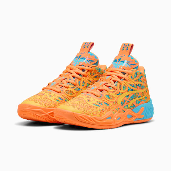 MB.04 Graffiti Basketball Shoes Big Kids, Bright Aqua-Heat Fire, extralarge