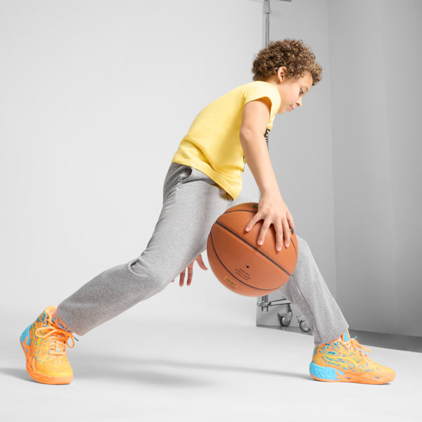 MB.04 Graffiti Basketball Shoes Big Kids, Bright Aqua-Heat Fire, extralarge