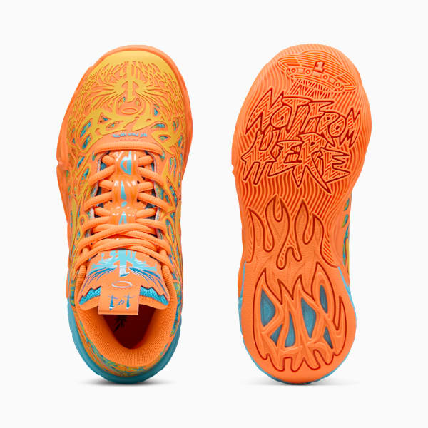 MB.04 Graffiti Basketball Shoes Big Kids, Bright Aqua-Heat Fire, extralarge